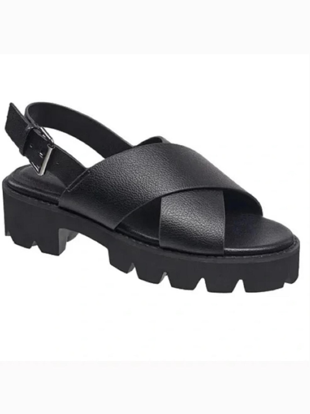NWT FRENCH CONNECTION black chunky sandals